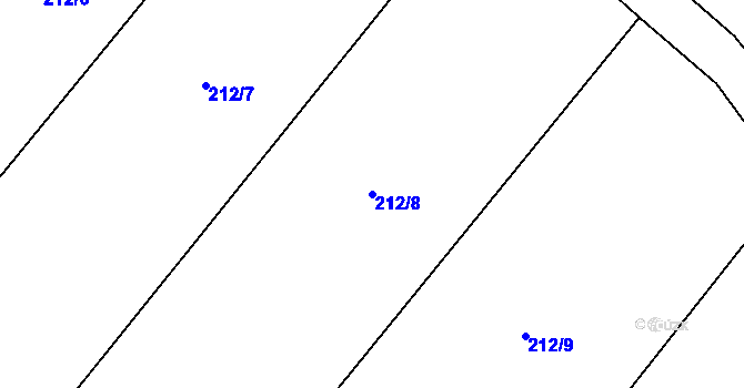 Parcela st. 212/8 v KÚ Ratišovice, Katastrální mapa