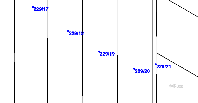 Parcela st. 229/19 v KÚ Ratišovice, Katastrální mapa