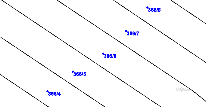 Parcela st. 366/6 v KÚ Ratišovice, Katastrální mapa