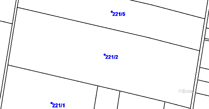 Parcela st. 221/2 v KÚ Stupešice, Katastrální mapa