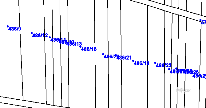 Parcela st. 486/20 v KÚ Stupešice, Katastrální mapa