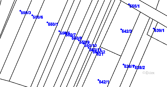 Parcela st. 550/10 v KÚ Stupešice, Katastrální mapa