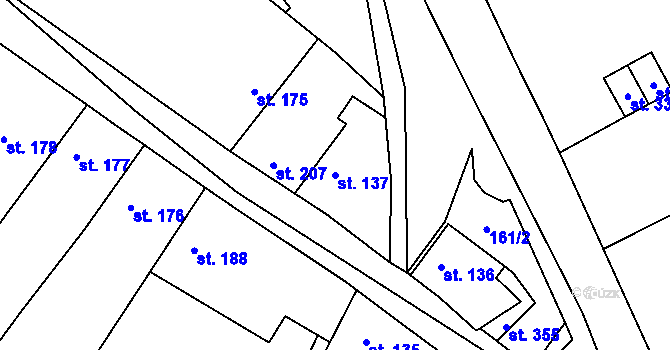 Parcela st. 137 v KÚ Bechlín, Katastrální mapa