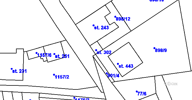 Parcela st. 302 v KÚ Bechlín, Katastrální mapa