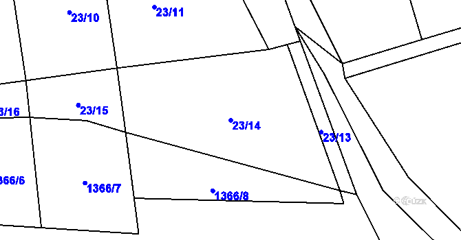 Parcela st. 23/14 v KÚ Bechlín, Katastrální mapa