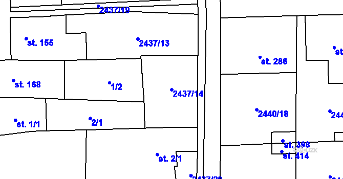 Parcela st. 2437/14 v KÚ Bechlín, Katastrální mapa