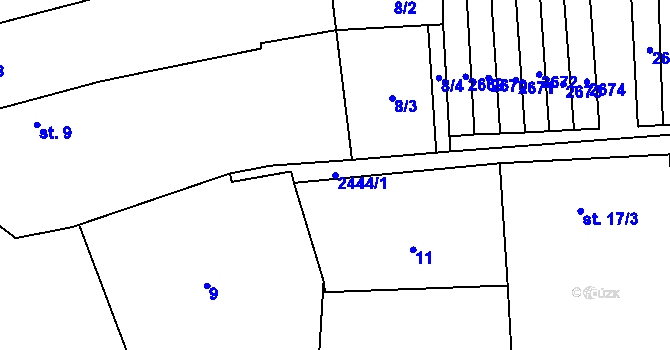 Parcela st. 2444/1 v KÚ Bechlín, Katastrální mapa