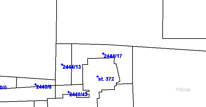 Parcela st. 2444/17 v KÚ Bechlín, Katastrální mapa