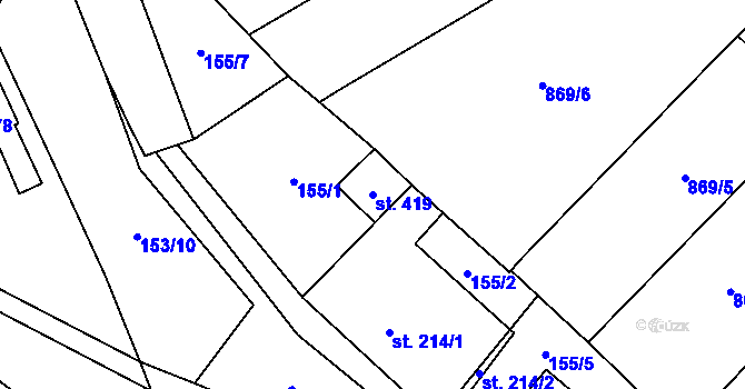 Parcela st. 419 v KÚ Bechlín, Katastrální mapa