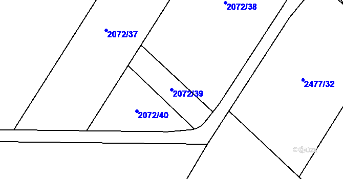 Parcela st. 2072/39 v KÚ Bechlín, Katastrální mapa