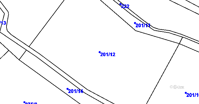 Parcela st. 201/12 v KÚ Bechlín, Katastrální mapa