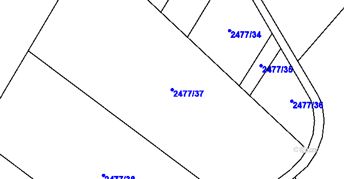 Parcela st. 2477/37 v KÚ Bechlín, Katastrální mapa