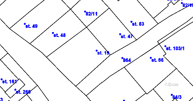 Parcela st. 19 v KÚ Předonín, Katastrální mapa