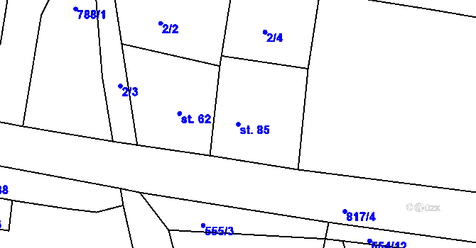 Parcela st. 85 v KÚ Předonín, Katastrální mapa