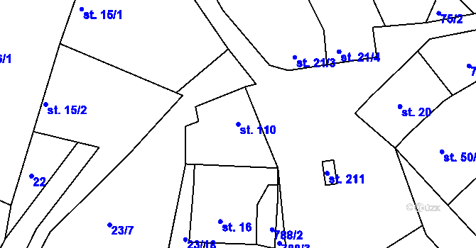 Parcela st. 110 v KÚ Předonín, Katastrální mapa