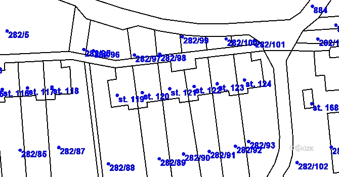 Parcela st. 121 v KÚ Předonín, Katastrální mapa