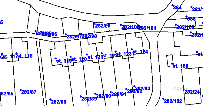 Parcela st. 122 v KÚ Předonín, Katastrální mapa