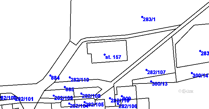 Parcela st. 157 v KÚ Předonín, Katastrální mapa