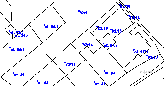 Parcela st. 82/14 v KÚ Předonín, Katastrální mapa