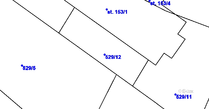 Parcela st. 529/12 v KÚ Předonín, Katastrální mapa