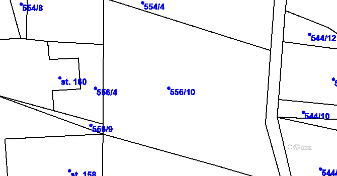 Parcela st. 556/10 v KÚ Předonín, Katastrální mapa