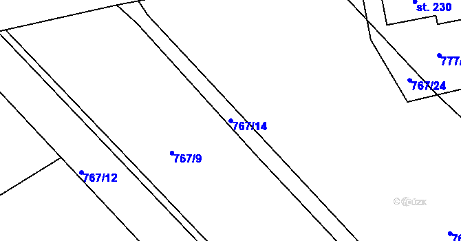 Parcela st. 767/14 v KÚ Předonín, Katastrální mapa