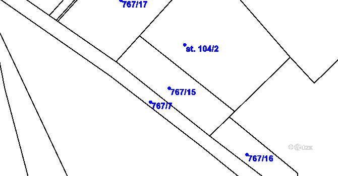 Parcela st. 767/15 v KÚ Předonín, Katastrální mapa