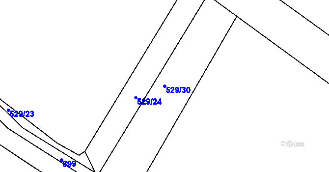 Parcela st. 529/30 v KÚ Předonín, Katastrální mapa