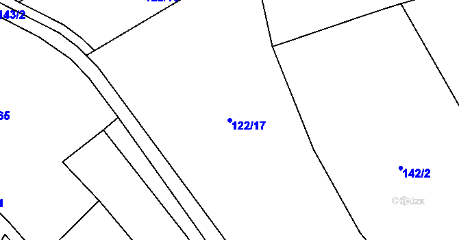 Parcela st. 122/17 v KÚ Předonín, Katastrální mapa