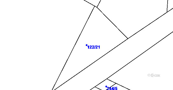 Parcela st. 122/21 v KÚ Předonín, Katastrální mapa