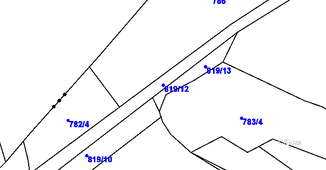 Parcela st. 819/12 v KÚ Předonín, Katastrální mapa