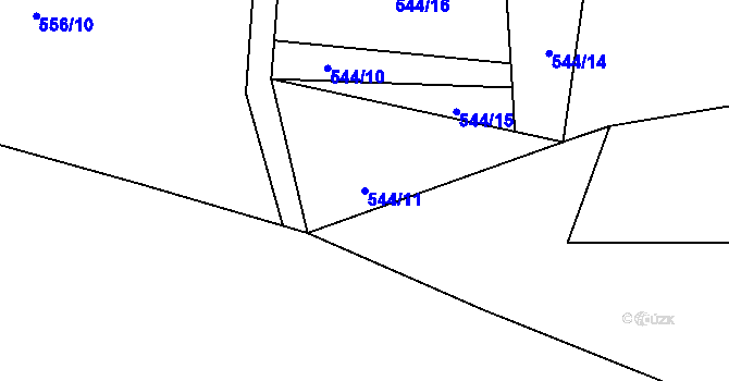 Parcela st. 544/11 v KÚ Předonín, Katastrální mapa