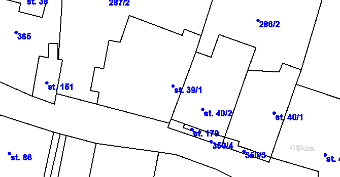 Parcela st. 39/1 v KÚ Bechov, Katastrální mapa