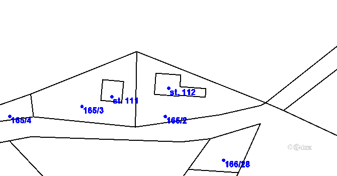 Parcela st. 112 v KÚ Bechov, Katastrální mapa