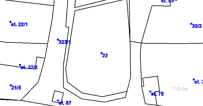 Parcela st. 22 v KÚ Bechov, Katastrální mapa
