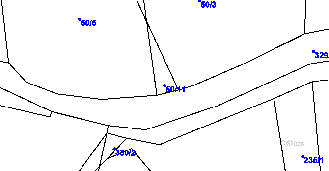 Parcela st. 50/11 v KÚ Bechov, Katastrální mapa