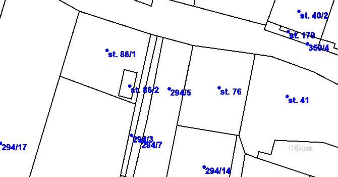 Parcela st. 294/5 v KÚ Bechov, Katastrální mapa