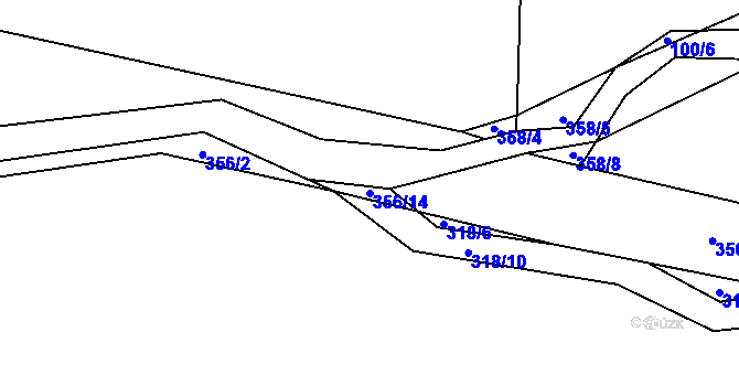Parcela st. 356/14 v KÚ Bechov, Katastrální mapa