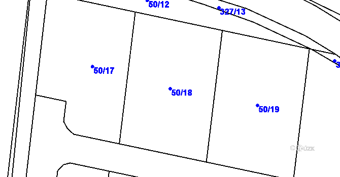 Parcela st. 50/18 v KÚ Bechov, Katastrální mapa
