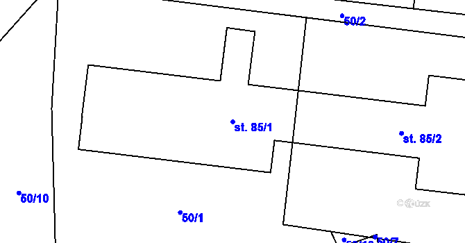 Parcela st. 85/1 v KÚ Bechov, Katastrální mapa
