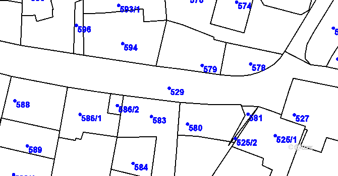 Parcela st. 529 v KÚ Běchovice, Katastrální mapa