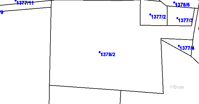 Parcela st. 1378/2 v KÚ Běchovice, Katastrální mapa