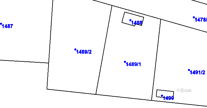 Parcela st. 1489 v KÚ Běchovice, Katastrální mapa
