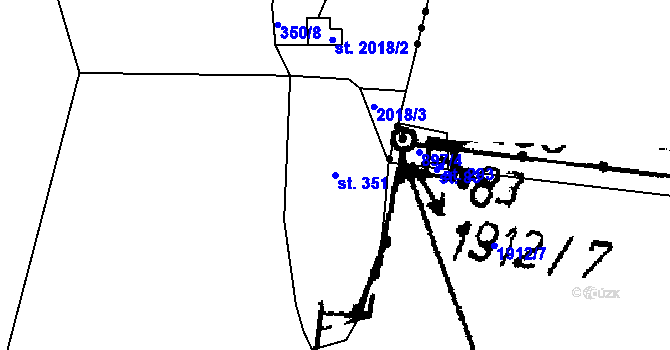 Parcela st. 351 v KÚ Bechyně, Katastrální mapa
