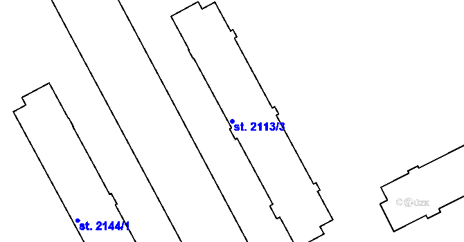 Parcela st. 2113/3 v KÚ Bechyně, Katastrální mapa