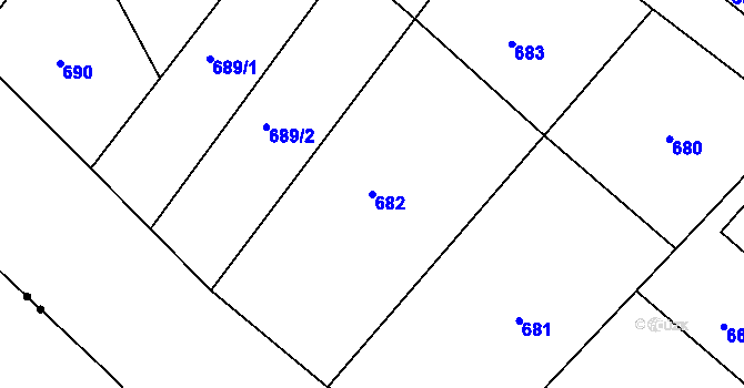 Parcela st. 682 v KÚ Bechyně, Katastrální mapa