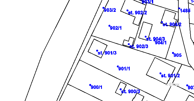 Parcela st. 901/3 v KÚ Bechyně, Katastrální mapa