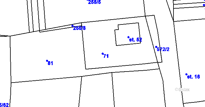 Parcela st. 71 v KÚ Senožaty u Bechyně, Katastrální mapa