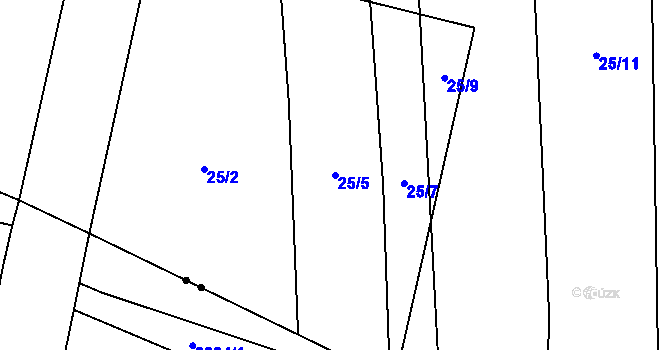 Parcela st. 25/5 v KÚ Senožaty u Bechyně, Katastrální mapa