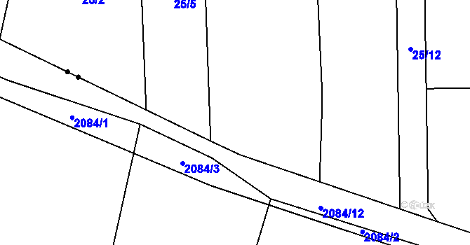 Parcela st. 25/8 v KÚ Senožaty u Bechyně, Katastrální mapa